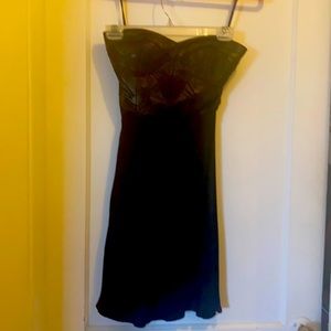 Twelfth Street by Cynthia Vincent leather top strapless number🖤